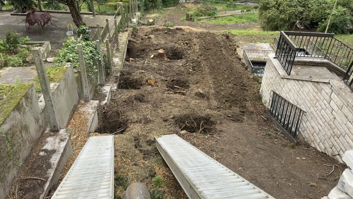 Terrassement jardin Moselle — vue depuis le haut