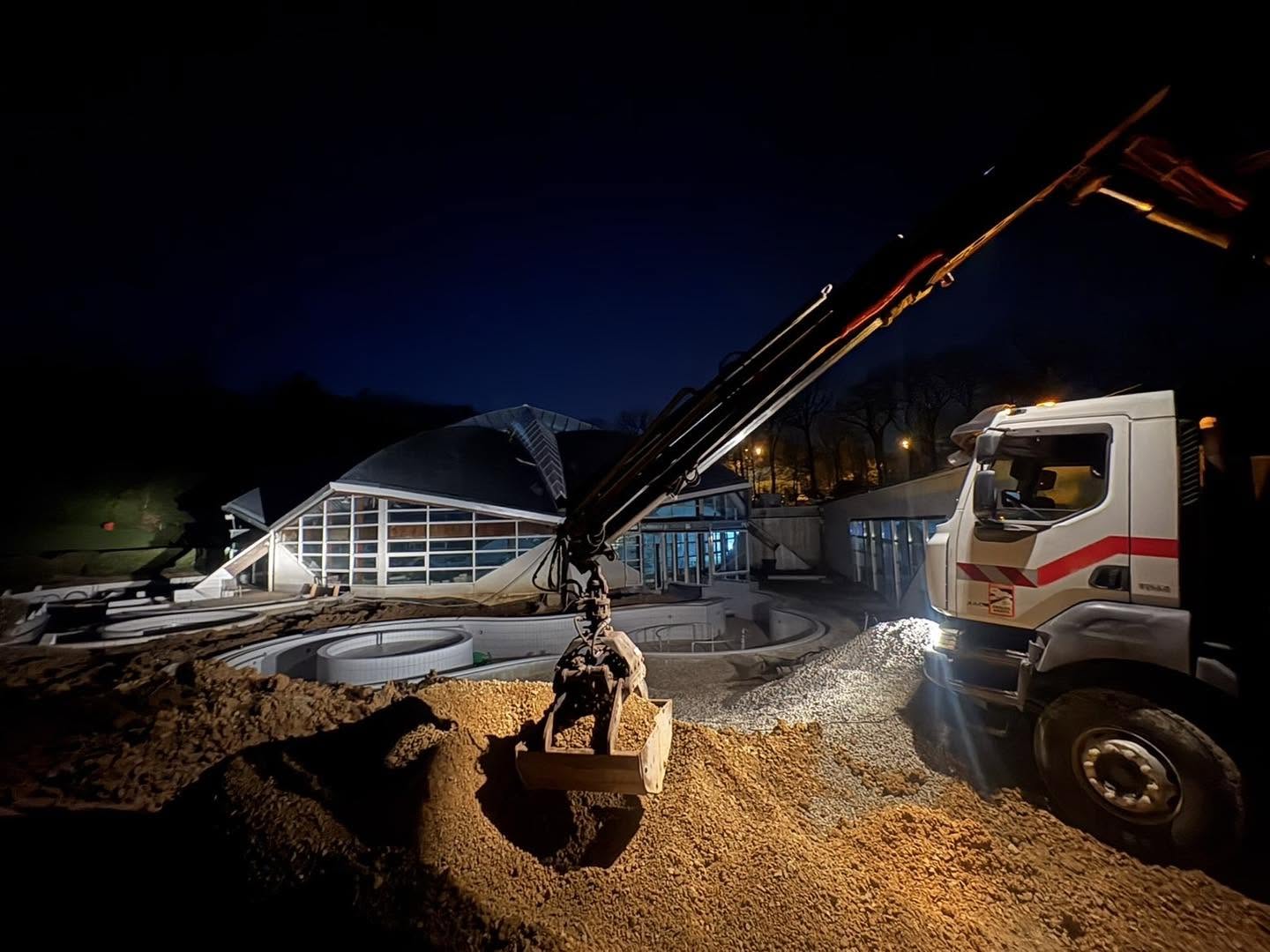 Chantier BTP de nuit Moselle — LM2T vue d'ensemble